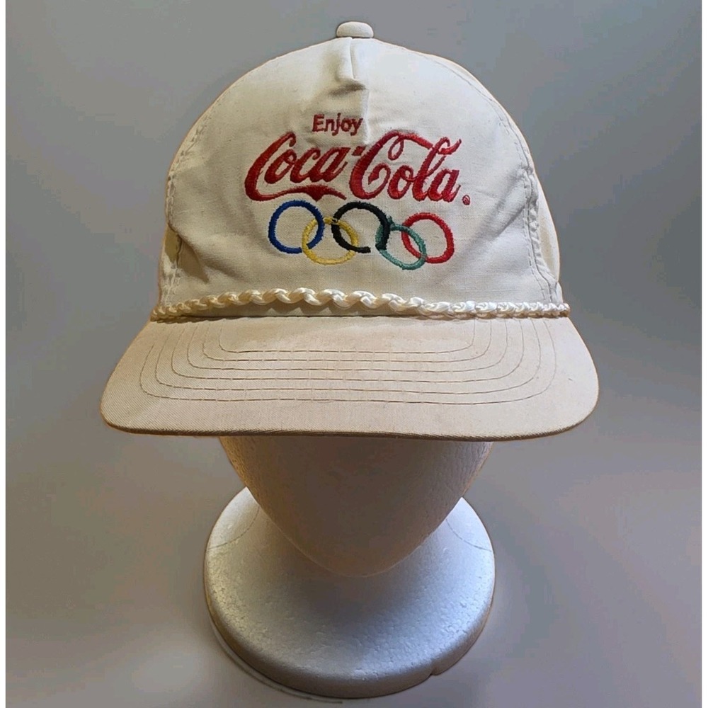 Vintage 80s Coca Cola Olympic Games Rope Hat YA Headwear Young An Snapback Korea
